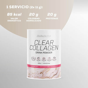 Colágeno Hidrolizado BiotechUSA Clear Collagen Strawberry-Cranberry 308 Gr
onelastrep.cl